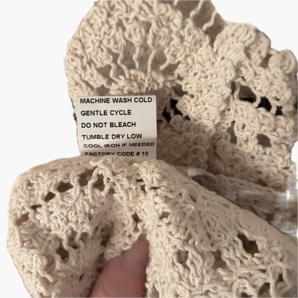 Rebellion Crocheted Cardigan Women's M Cropped Sweater Cream  NEW - Picture 10 of 13
